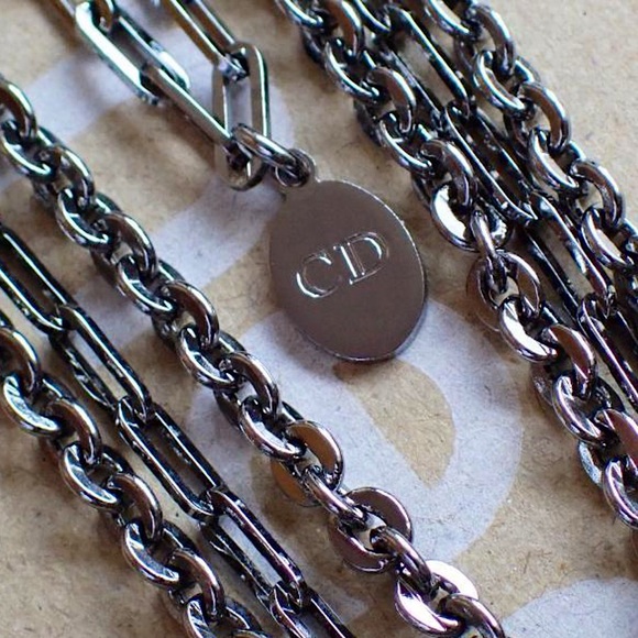 Authentic Dior Homme 04 AW Slimane CD Clasp Rare 4 Tier Chain Necklace - Picture 3 of 8